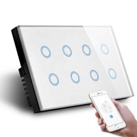 Tuya App 8 Gang Oem Wifi Led Light Switch Smart Home Wall Panel Touch Switch